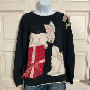 Ugly Christmas sweater with bunnies and present size medium vintage